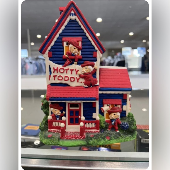 Hotty Toddy Limited Edition University Mascot Lighted Porcelain House..